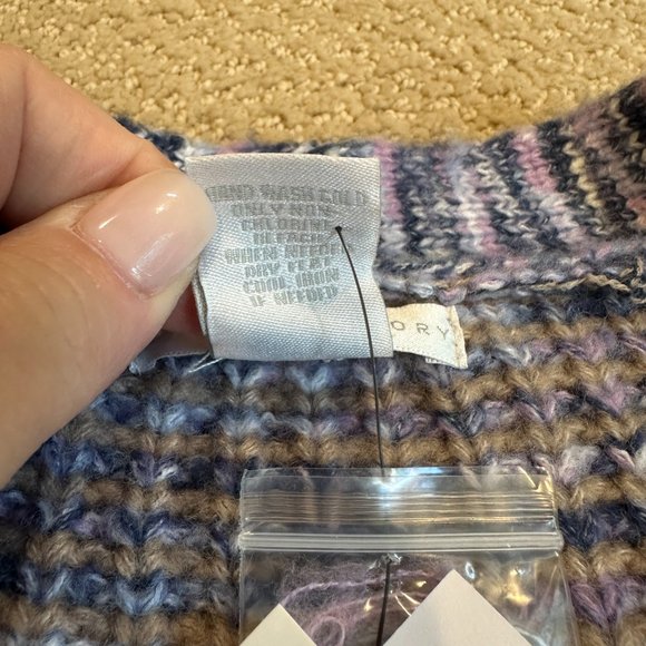 Design History Cardigan Sweater Chunky Marled V-Neck Cropped MEDIUM #M8043X NWT - Picture 6 of 12